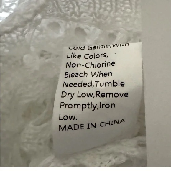 Hollow Out Crochet Lace Up Knitted Beach Summer Cover-Up Dress, Size L, NWOT - Picture 8 of 10